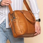Boston Full-Grain Leather Laptop Bag da Uomo – Vista prodotto alternativa 2