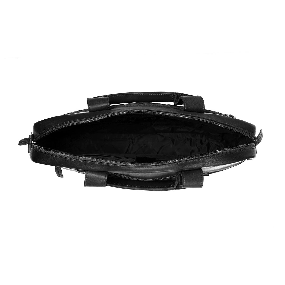 
Calvi Borsa porta PC in pelle pieno fiore - Profilo laterale strutturato con profondità del soffietto
