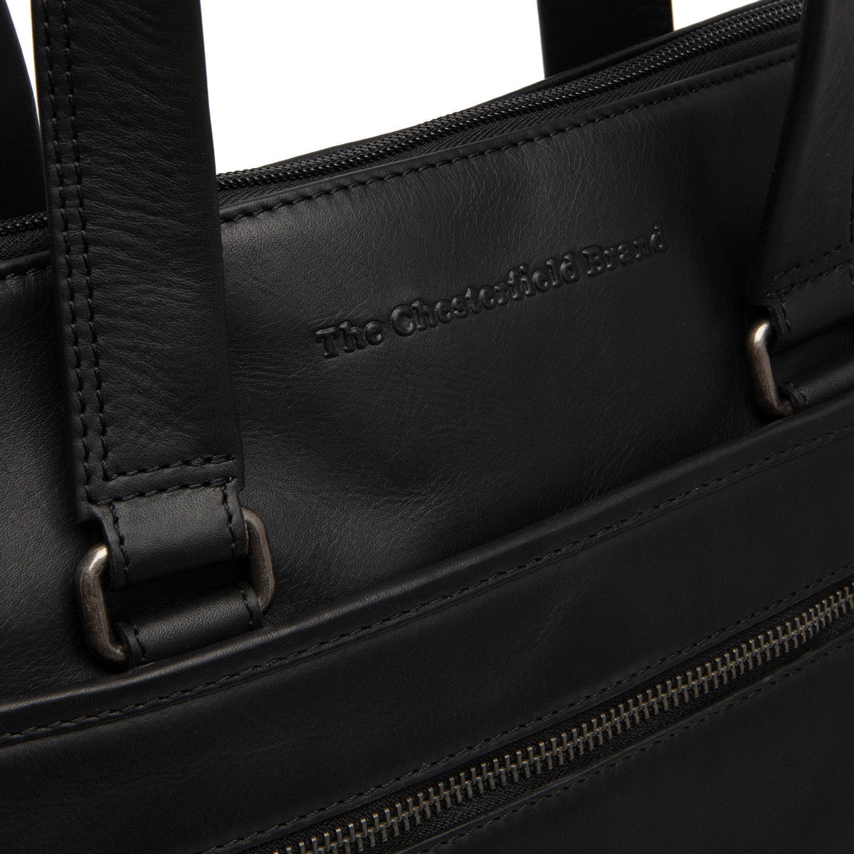 Elvas Full-Grain Leather Laptop Bag da Donna - Structured Side Profile Showing Gusset Depth &amp; Expansion Capacity