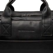 
Solid Antique Brass Hardware & Heavy-Duty Dual Zipper Detail on Frazer Borsa porta PC in pelle pieno fiore
