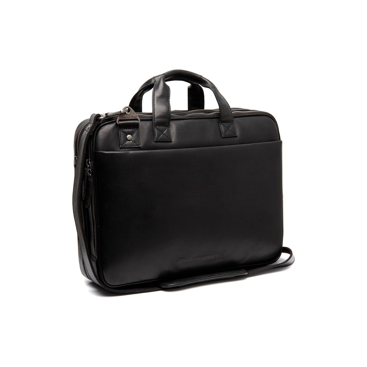 Iseo Full-Grain Leather Laptop Bag da Uomo in Classic 100% Full-Grain Leather - Full Exterior Front Profile View | Acquista online