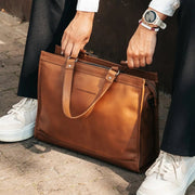 Manly Full-Grain Leather Laptop Bag – Vista prodotto alternativa 2