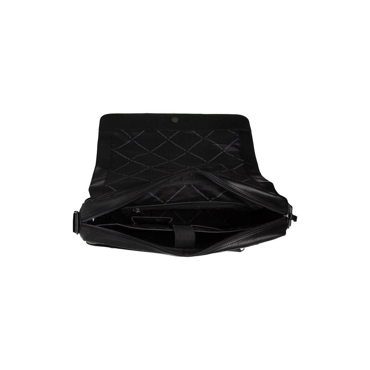 Richard Full-Grain Leather Laptop Bag da Uomo - Structured Side Profile Showing Gusset Depth &amp; Expansion Capacity