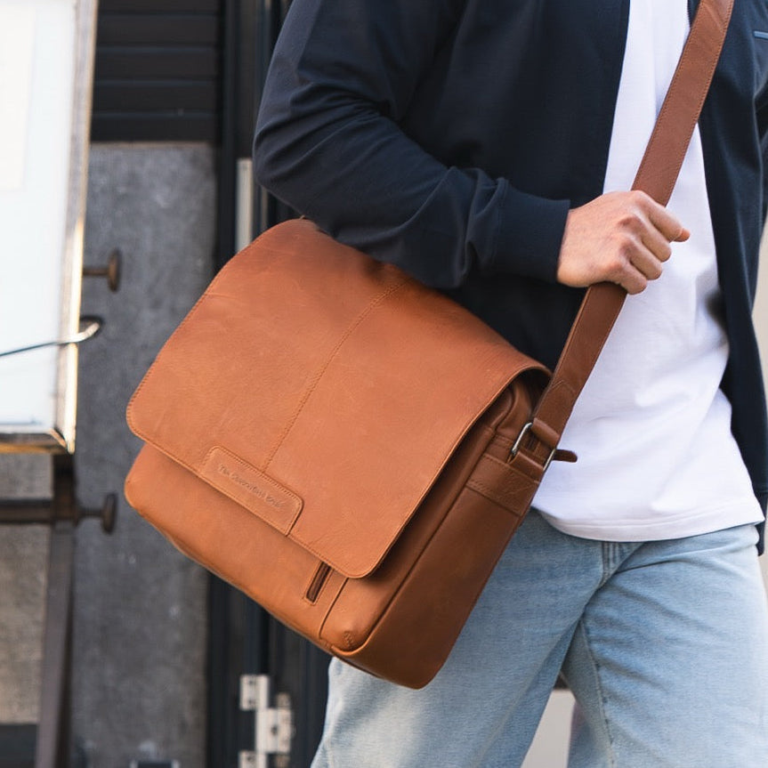 Richard Full-Grain Leather Laptop Bag da Uomo – Vista prodotto alternativa 2