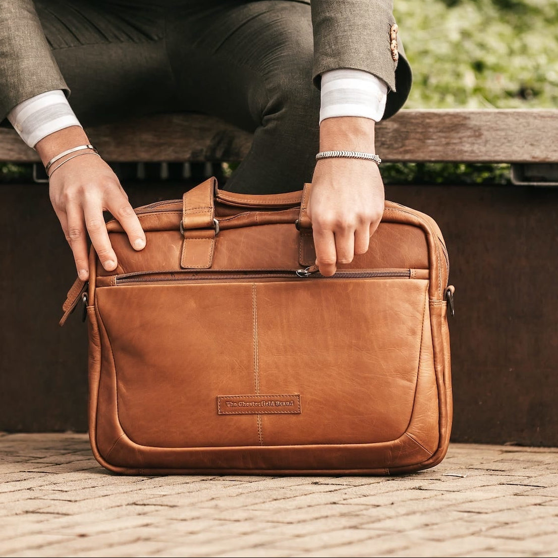 Seth Full-Grain Leather Laptop Bag da Uomo – Vista prodotto alternativa 2