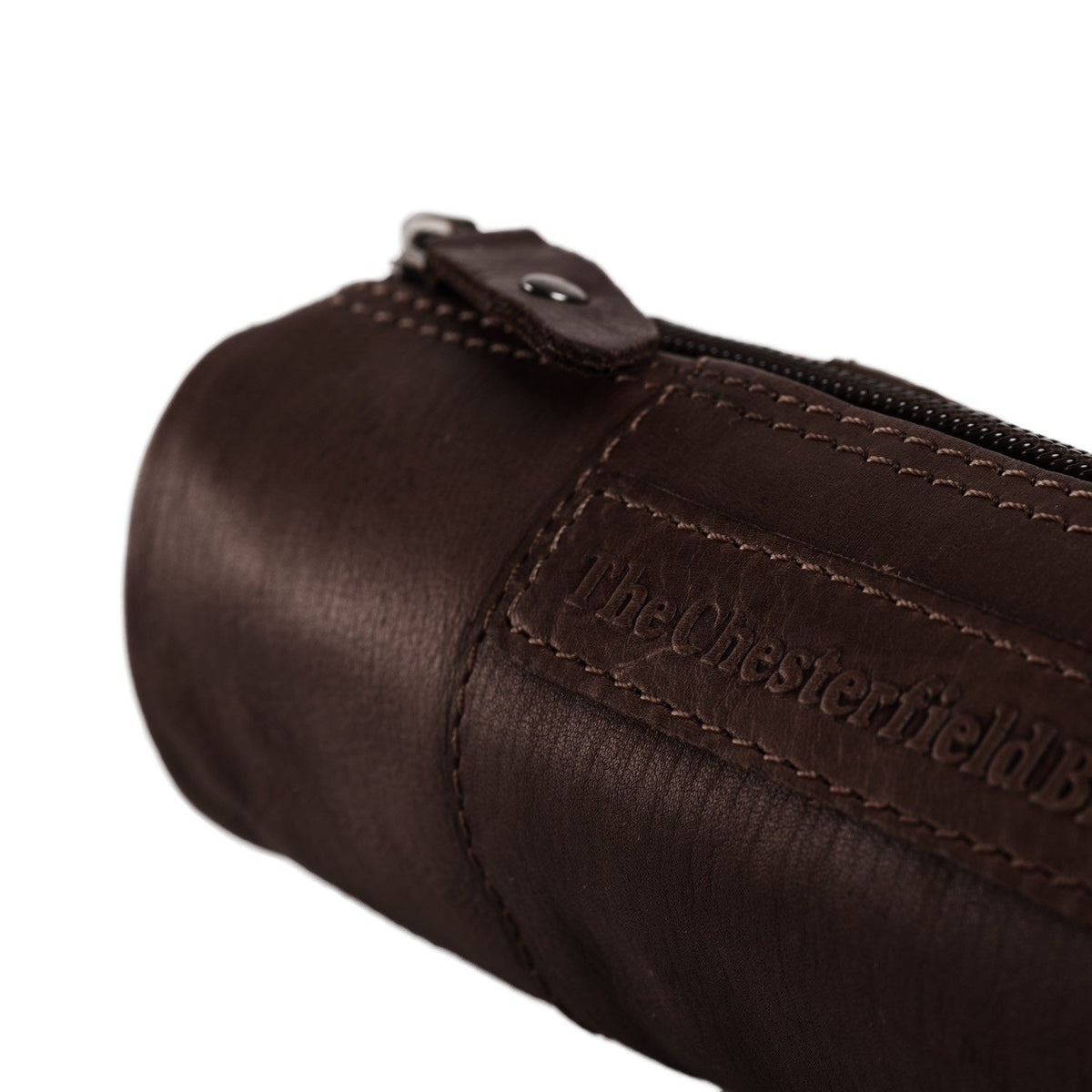 Styled Fit Perspective of Leather Pencil Case Lea da Donna on Model - Natural Daylight Drape