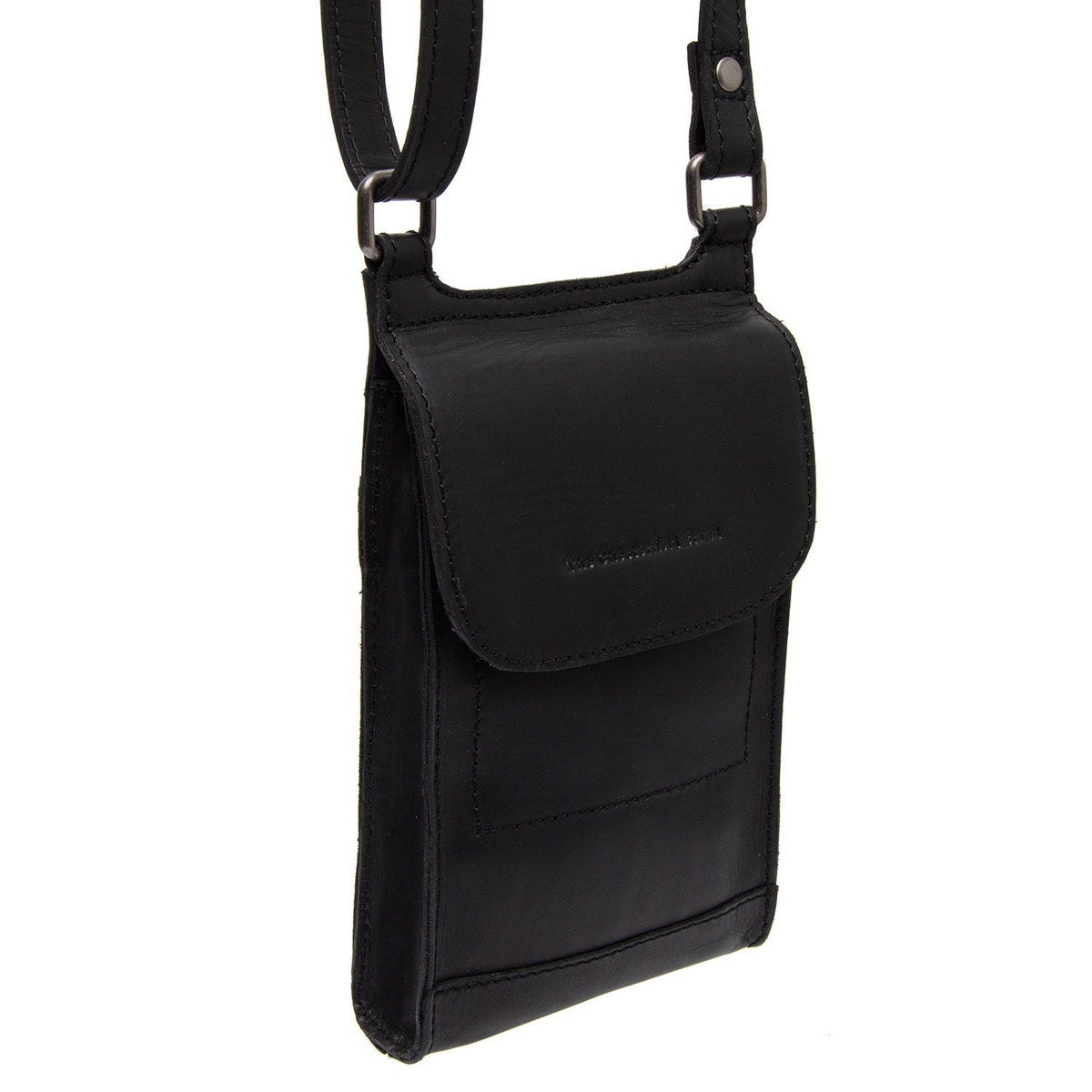 
Nebra Pelle Pieno Fiore Phone Bag in classica vera pelle pieno fiore 100% - Vista frontale e silhouette sartoriale | Acquista online