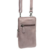 Salta Full-Grain Leather Phone Bag da Donna in Classic 100% Full-Grain Leather - Vista frontale e linea su misura | Acquista online