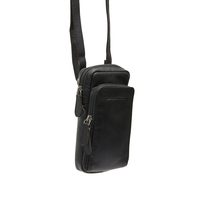 Valdes Full-Grain Leather Phone Bag in Classic 100% Full-Grain Leather - Front Profile View & Tailored Silhouette | Buy Online