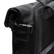 Solid Antique Brass Hardware &amp; Heavy-Duty Dual Zipper Detail on Bornholm Full-Grain Leather Roll-top Backpack da Donna