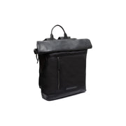 Bornholm Full-Grain Leather Roll-top Backpack da Donna in Classic 100% Full-Grain Leather - Full Exterior Front Profile View | Acquista online