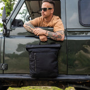 Bornholm Full-Grain Leather Roll-top Backpack da Donna - Structured Side Profile Showing Gusset Depth &amp; Expansion Capacity