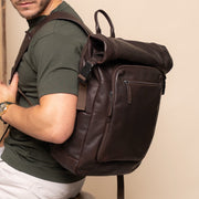 Remo Full-Grain Leather Roll-top Backpack da Donna – Vista prodotto alternativa 2