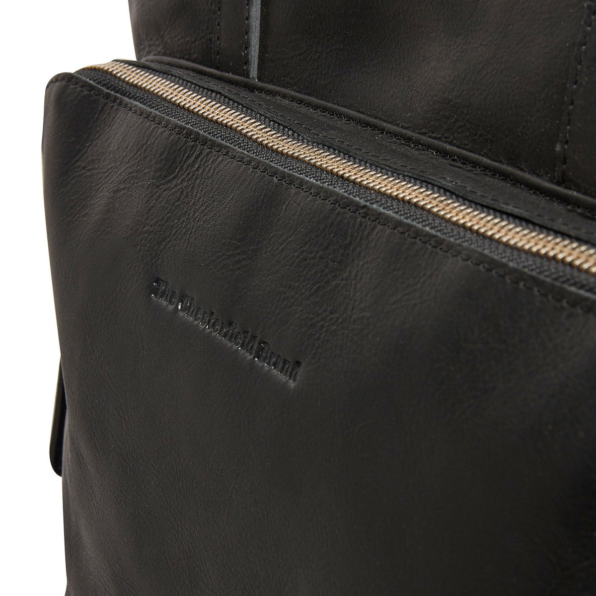 Solid Antique Brass Hardware &amp; Heavy-Duty Dual Zipper Detail on Alicante Full-Grain Leather Shopper da Donna