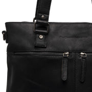 Solid Antique Brass Hardware &amp; Heavy-Duty Dual Zipper Detail on Rome Full-Grain Leather Shopper da Donna
