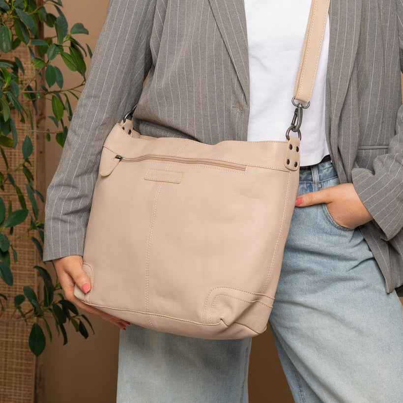 Astero Full-Grain Leather Shoulder Bag da Donna