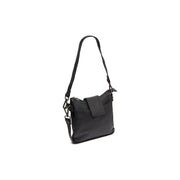 Calora Full-Grain Leather Shoulder Bag da Donna in Classic 100% Full-Grain Leather - Full Exterior Front Profile View | Acquista online