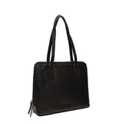 Flint Full-Grain Leather Shoulder Bag da Donna in Classic 100% Full-Grain Leather - Full Exterior Front Profile View | Acquista online