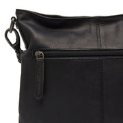 Solid Antique Brass Hardware &amp; Heavy-Duty Dual Zipper Detail on Jen Full-Grain Leather Shoulder Bag da Donna