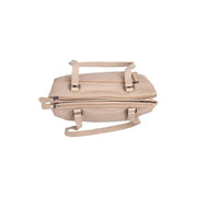 Solid Antique Brass Hardware &amp; Heavy-Duty Dual Zipper Detail on Marvos Full-Grain Leather Shoulder Bag da Donna