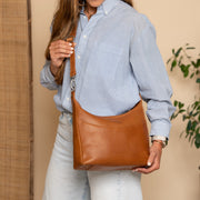 Olvia Full-Grain Leather Shoulder Bag da Donna – Vista prodotto alternativa 3