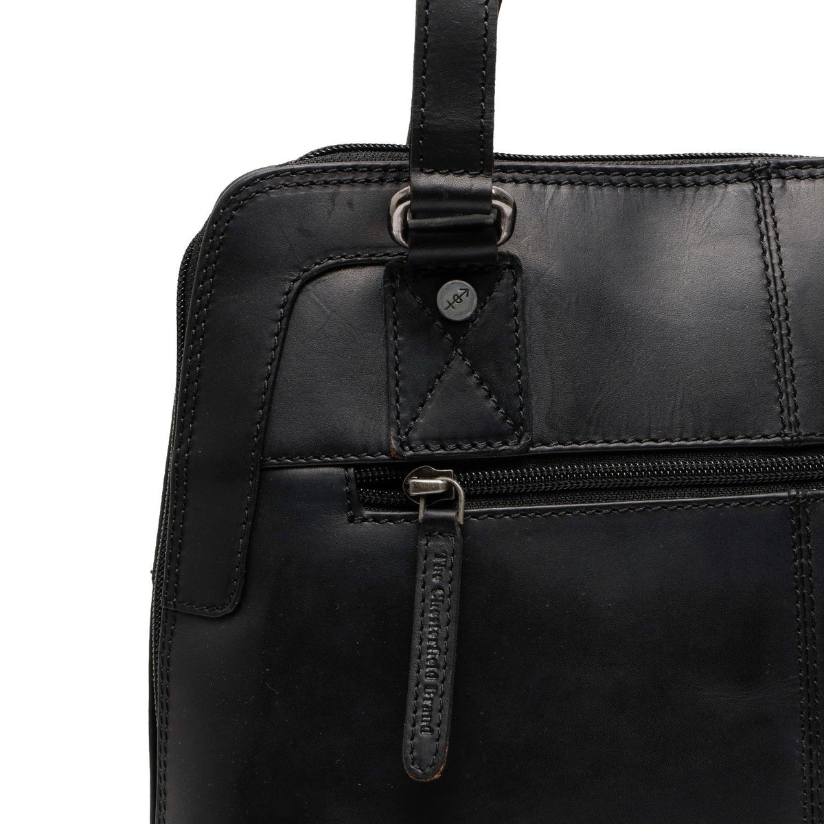 Seron Full-Grain Leather Shoulder Bag da Donna - Structured Side Profile Showing Gusset Depth &amp; Expansion Capacity
