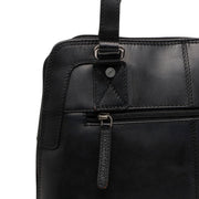 Seron Full-Grain Leather Shoulder Bag da Donna - Structured Side Profile Showing Gusset Depth &amp; Expansion Capacity