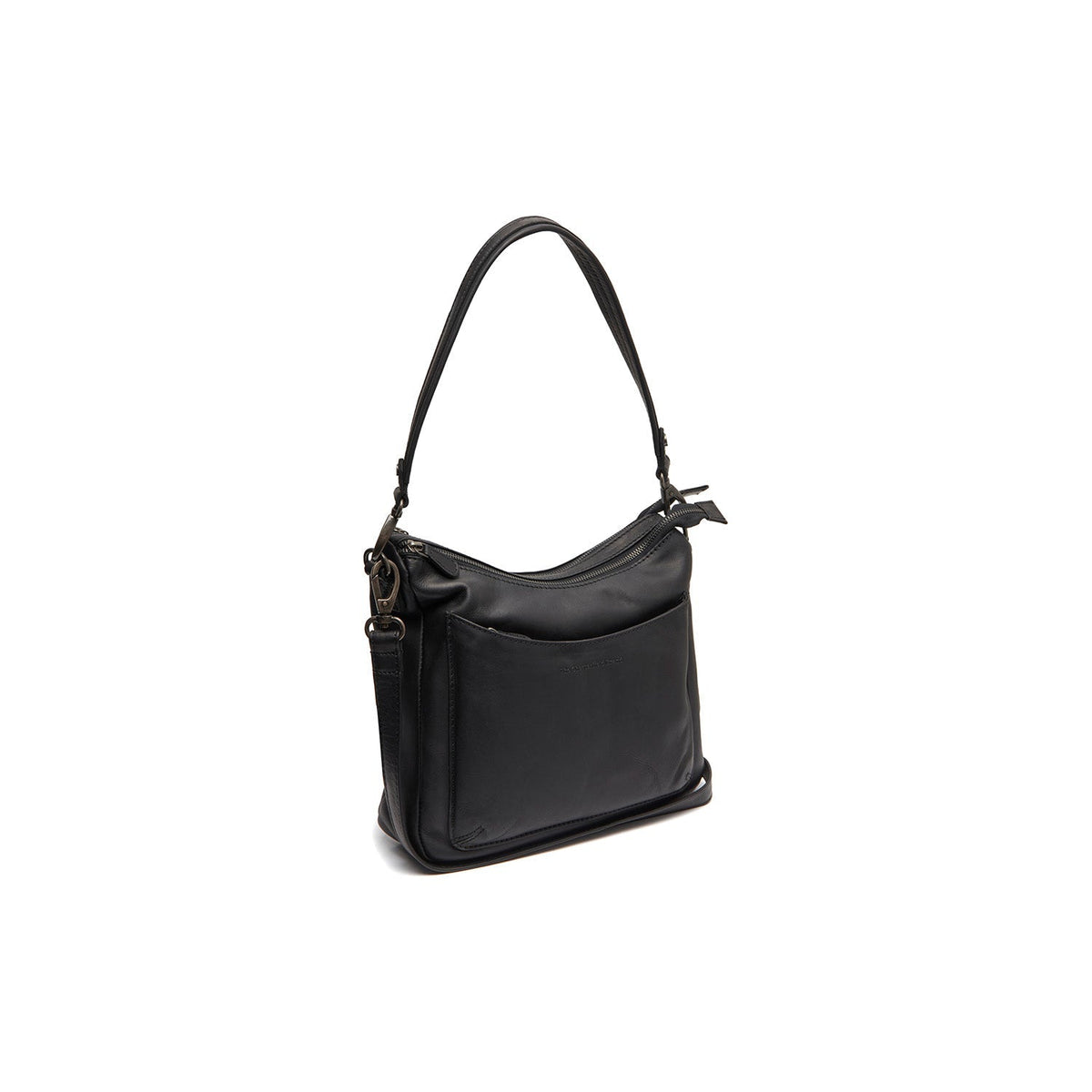 Tivra Full-Grain Leather Shoulder Bag da Donna in Classic 100% Full-Grain Leather - Full Exterior Front Profile View | Acquista online