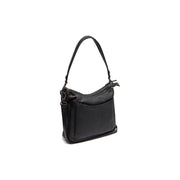 Tivra Full-Grain Leather Shoulder Bag da Donna in Classic 100% Full-Grain Leather - Full Exterior Front Profile View | Acquista online