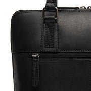 Viamonte Full-Grain Leather Shoulder Bag da Donna - Structured Side Profile Showing Gusset Depth &amp; Expansion Capacity