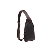 Brown Leather Sling Bag Bowey da Donna, front view