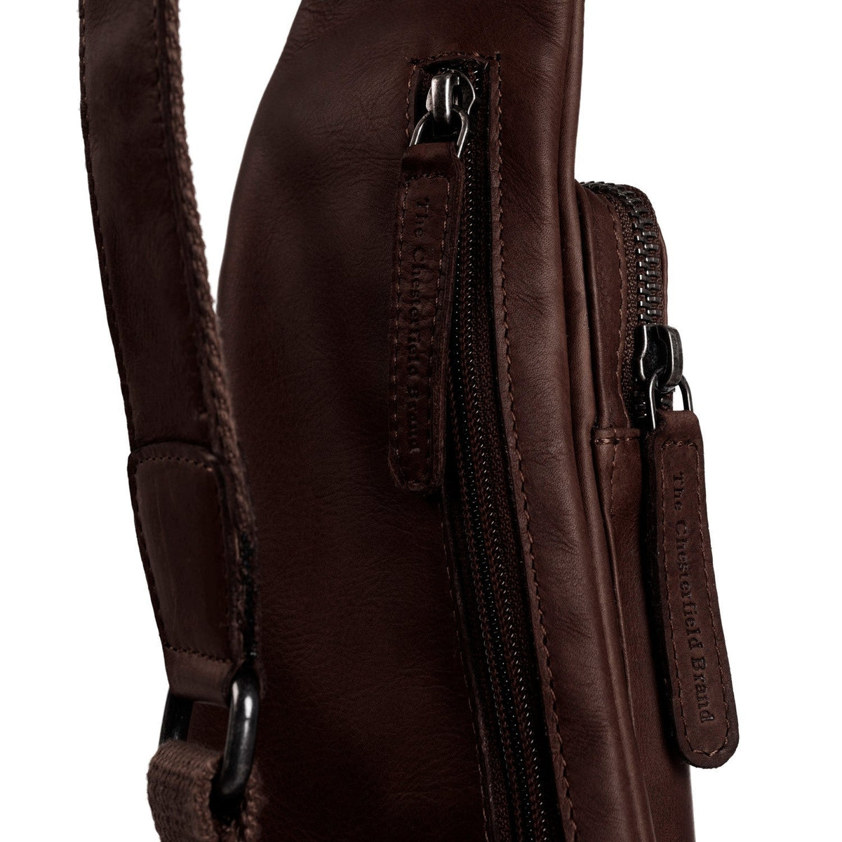 Brown Leather Sling Bag Logan da Donna, detail view 1