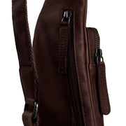 Brown Leather Sling Bag Logan da Donna, detail view 1