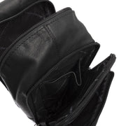 Leather Sling Bag Riga da Donna - Structured Side Profile Showing Gusset Depth &amp; Expansion Capacity