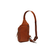 Cognac Leather Sling Bag Riga da Donna, detail view 5