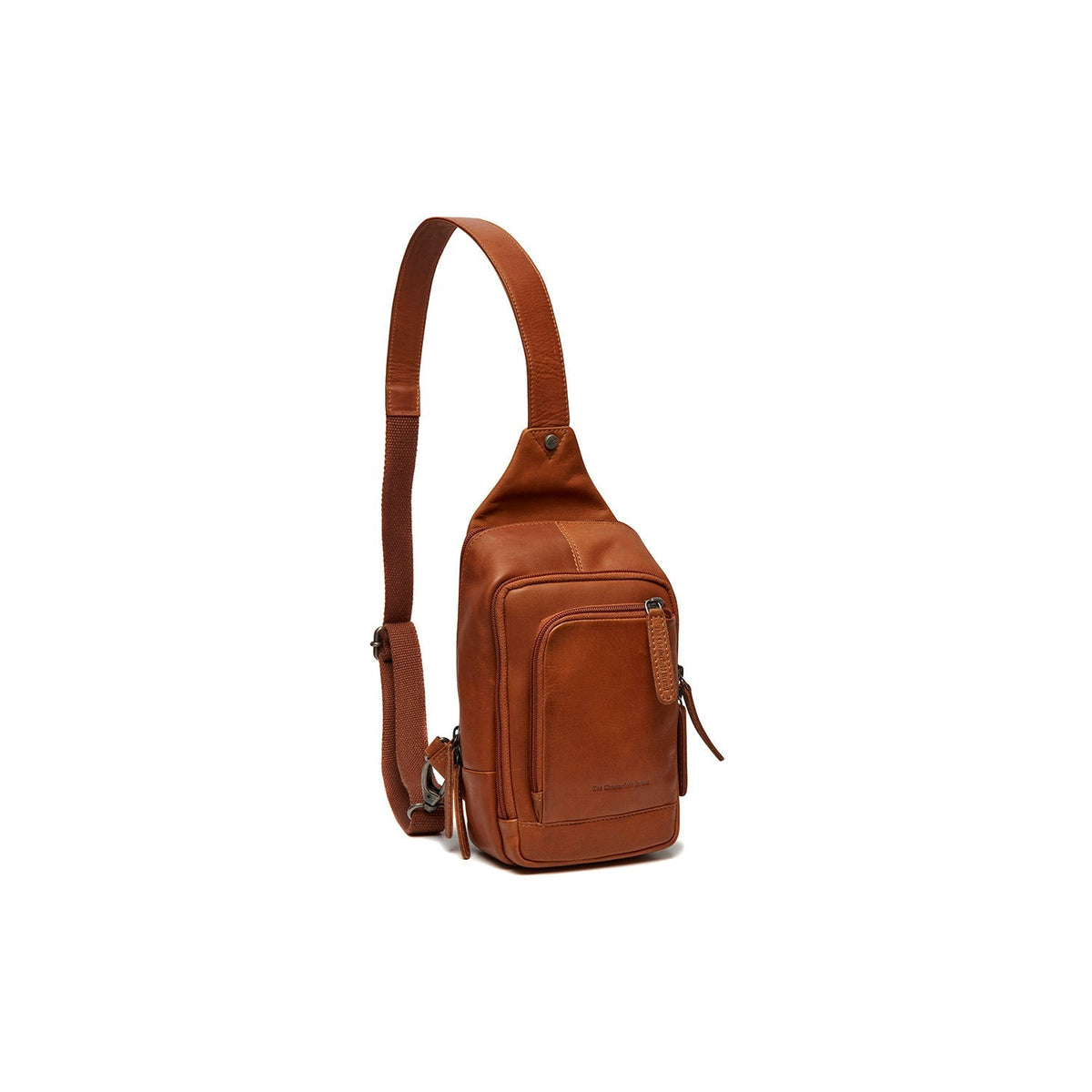 Cognac Leather Sling Bag Riga da Donna, front view