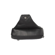 
Leather Sling Bag Salla - Profilo laterale strutturato con profondità del soffietto