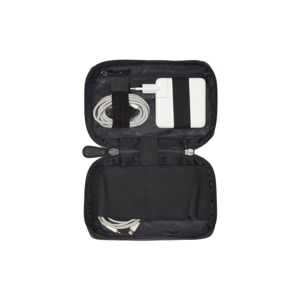 Leather Tech-Organizer Ardan da Donna in Classic 100% Full-Grain Leather - Vista frontale e linea su misura | Acquista online