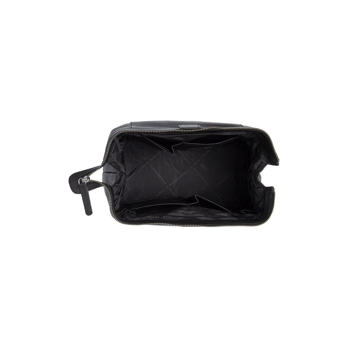 Dettaglio ravvicinato of Classic Collar &amp; Heavy-Duty Zipper Hardware on Biassa Full-Grain Leather Toiletry Bag da Donna