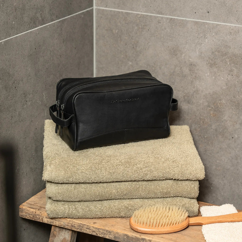 Stacey Full-Grain Leather Toiletry Bag da Donna