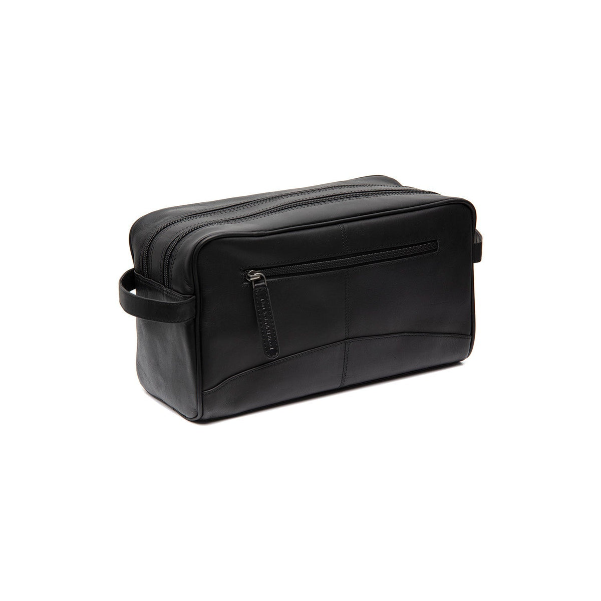 Styled Fit Perspective of Stefan Full-Grain Leather Toiletry Bag da Donna on Model - Natural Daylight Drape