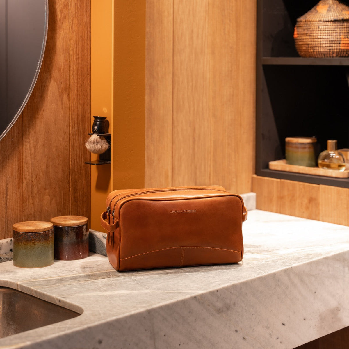 Stefan Full-Grain Leather Toiletry Bag da Donna – Vista prodotto alternativa 2