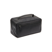 Tailored Rib Cuffs &amp; Hem Craftsmanship Construction Detail on Trevia Full-Grain Leather Toiletry Bag da Donna