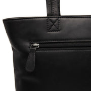 Alveron Pelle pieno fiore Borsa tote in pelle - Structured Side Profile Showing Gusset Depth &amp; Expansion Capacity
