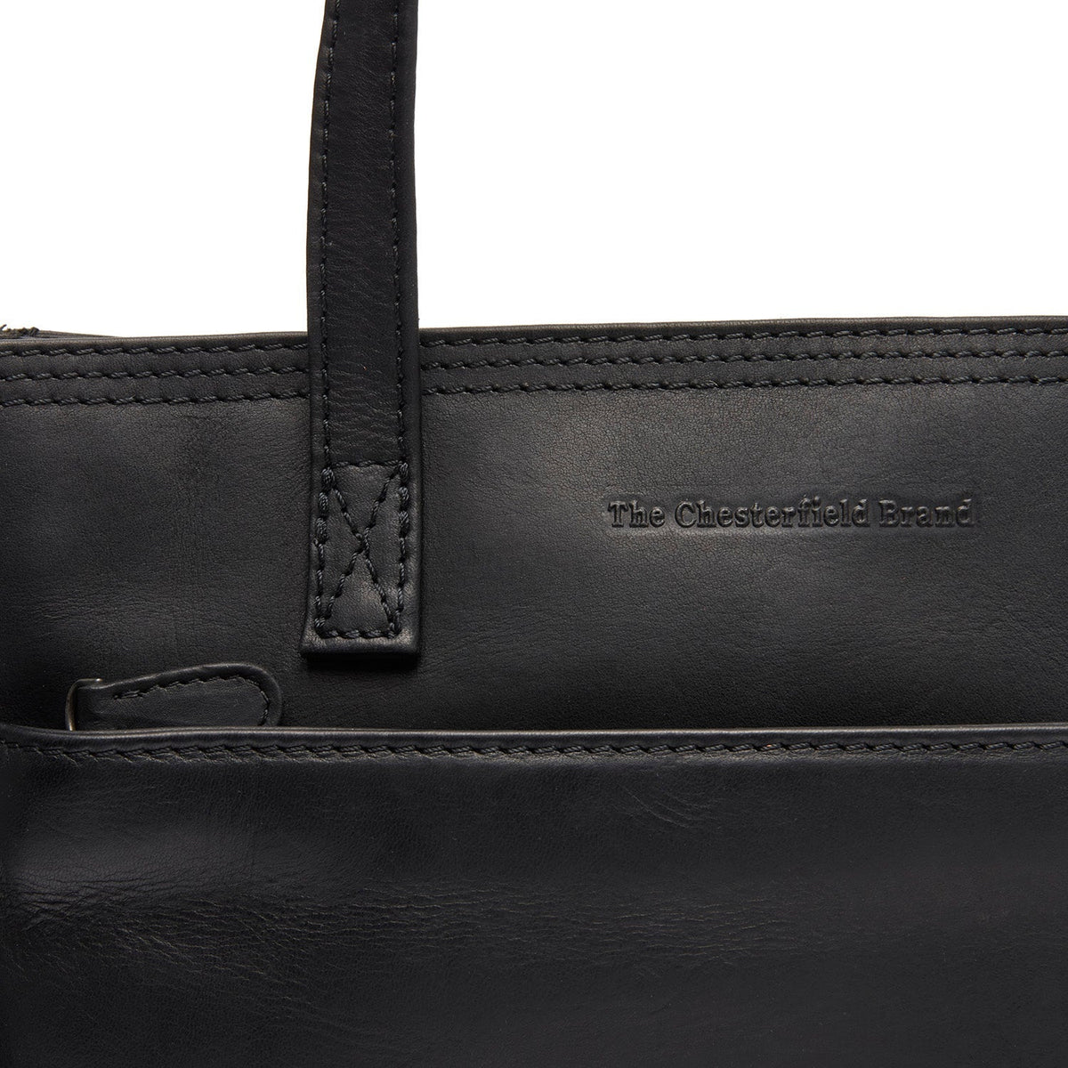 
Classic 100% Full-Grain leather Bag - Prospettiva posteriore con spallacci in pelle rinforzati