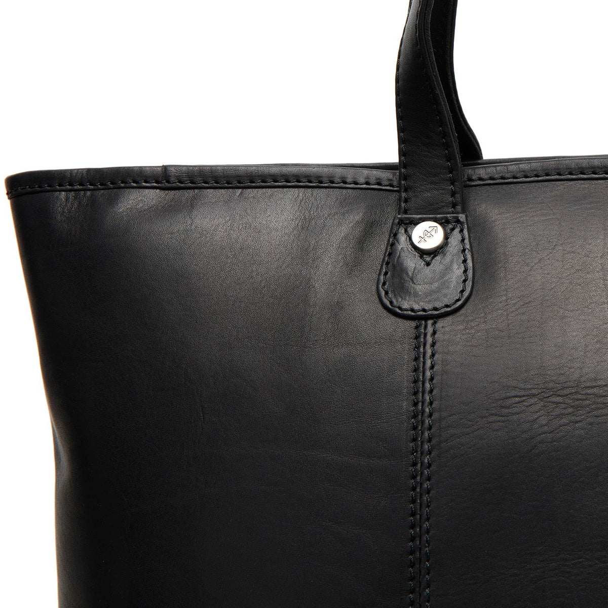 Solid Antique Brass Hardware &amp; Heavy-Duty Dual Zipper Detail on Ferrera Full-Grain Leather Tote Bag da Donna