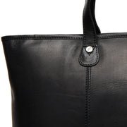 Solid Antique Brass Hardware &amp; Heavy-Duty Dual Zipper Detail on Ferrera Full-Grain Leather Tote Bag da Donna