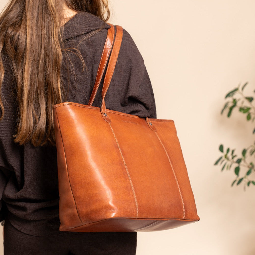 Ferrera Full-Grain Leather Tote Bag da Donna – Vista prodotto alternativa 2