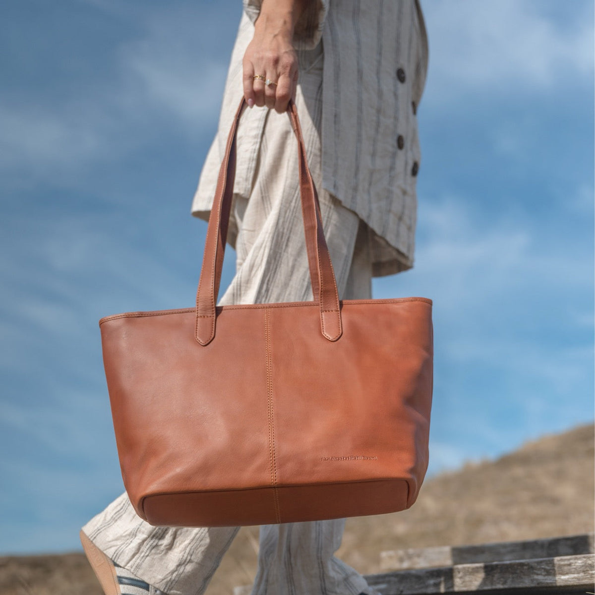 Monza Full-Grain Leather Tote Bag da Donna – Vista prodotto alternativa 2