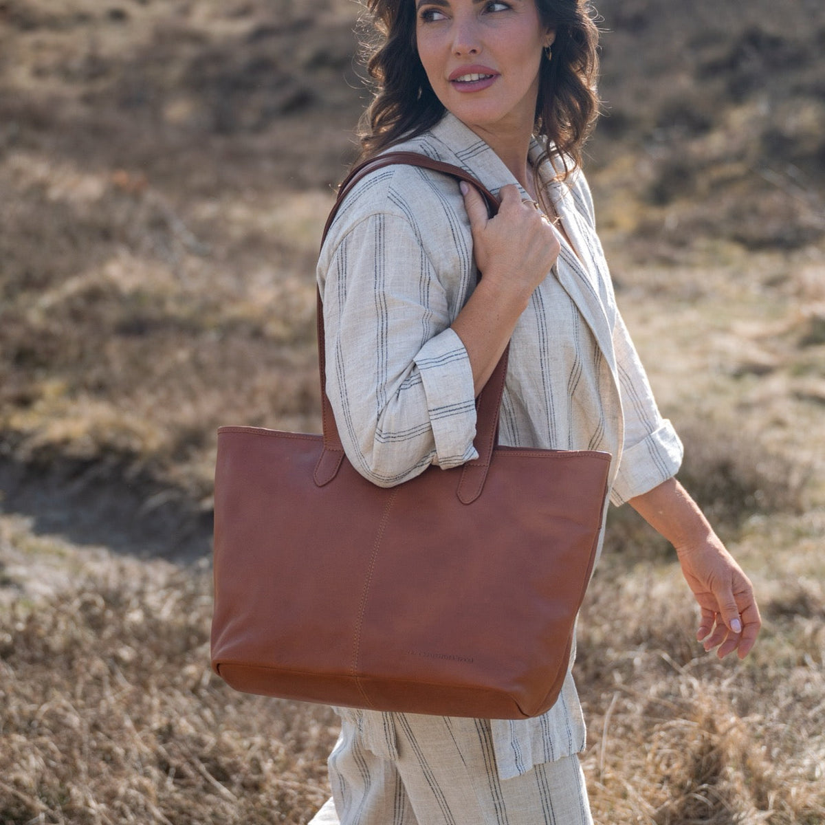 Monza Full-Grain Leather Tote Bag da Donna – Vista prodotto alternativa 3